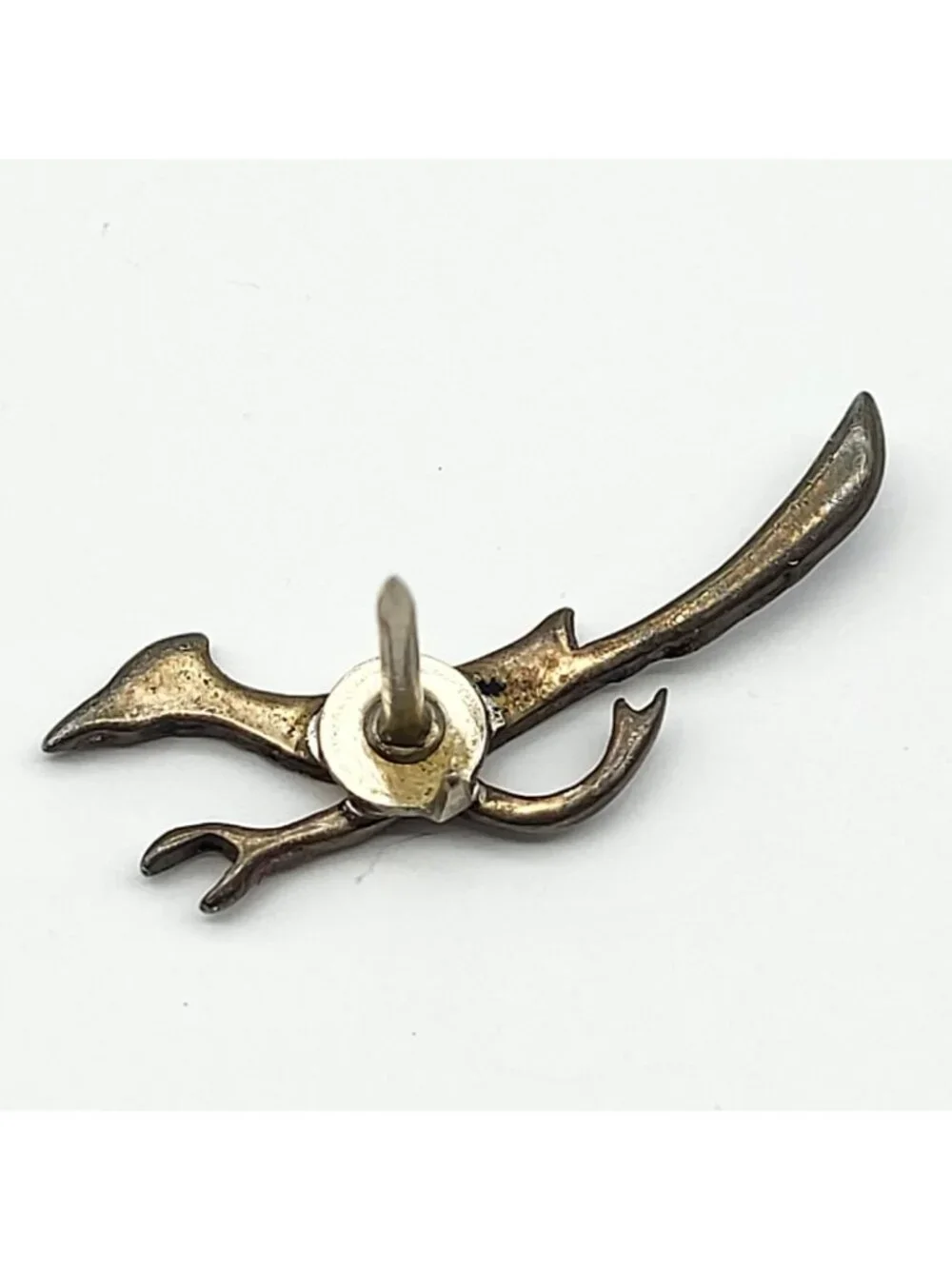 Vintage Sterling Silver Coral Roadrunner Tie tack pin Southwest Jewelry